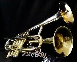 Double Bell 4 Valve Bb Trumpet Selmer K-Modified 24B and Conn Vocabell W-Case