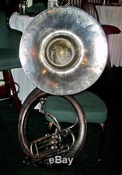 Early 1920s Buescher BBb Silver Plated Model 83 LP Sousaphone 24 Bell SN 187171
