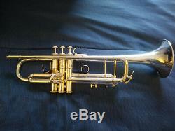 Early Elkhart Bach Stradivarius 37 Silver Trumpet With Case