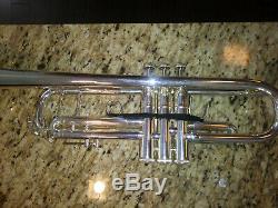 Early Elkhart Bach Stradivarius 37 Silver Trumpet With Case