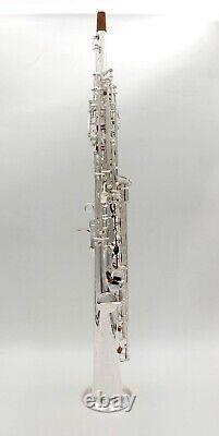 Eastern music pro silver plated Bb neck built in straight straight saxophone
