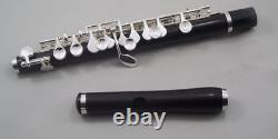 Ebony Wood Piccolo With Cases C Key Silver Plated Professional Band