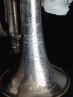 Excellent Antique Besson & Co. Cornet'PROTOTYPE' Silver Plated 1880S #75382