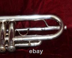F. E. Olds Custom Crafted model Bb trumpet with case silverplated. #848216