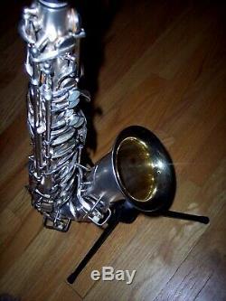 Fabulous 1927-1928 C G Conn Chu Silver Band Ready Alto Sax Saxophone