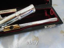 Gemeinhardt All Solid Silver Flute Gold Plated Lip Professional Open Hole B Foot