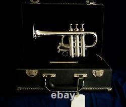 Getzen Capri Piccolo Trumpet with Case and Bb and A Leadpipes, Silver Plated