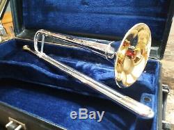 Getzen Deluxe Slide Trumpet Silver Plated with Gold Wash Bell