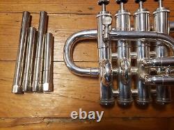 Getzen Eterna 940S Bb/A 4-Valve Silver Piccolo Trumpet With 4 Leadpipes