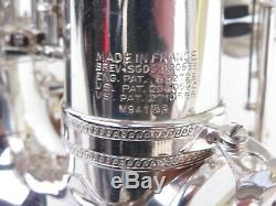 Great 1962 Selmer Mark VI alto saxophone. Original silver. # 94163