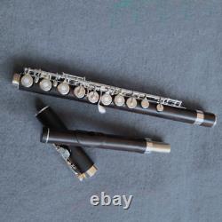 Handmade Professional Ebony Wood Flute Silver Key B Foot withCase 2021 NEW