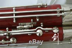 High-Grade Maple Bassoon C Tone 24 Keys Silver Plated 2 Bocals /new Case