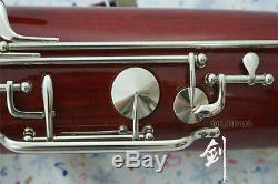 High-Grade Maple Bassoon C Tone 24 Keys Silver Plated 2 Bocals /new Case