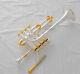 High Grade Professional Piccolo Trumpet Bb/a Silver Gold Horn 4 Monel Withcase