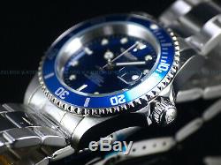 Invicta Men Original Coin Edge PRO DIVER NH35 Automatic Silvertone SS Blue Watch