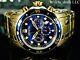 Invicta Men's 48mm Pro Diver Scuba Chronograph Blue Dial 18kt Gold Plated Watch