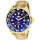 Invicta Men's Watch Pro Diver Automatic Blue Dial Yellow Gold Bracelet 27971