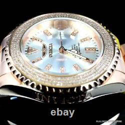 Invicta Pro Diver Automatic1.40 CTW Diamond Rose Gold Plated Silver Watch New