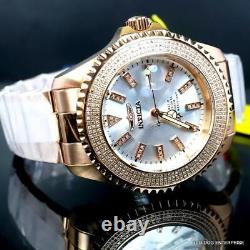Invicta Pro Diver Automatic1.40 CTW Diamond Rose Gold Plated Silver Watch New