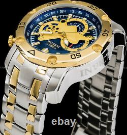 Invicta Pro Diver Scuba 3.0 Chronograph Blue Dial 2-Tone Gold Plated Tachy Watch