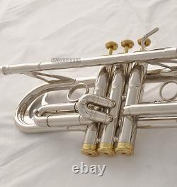 JINBAO Silver Nickel Plated Trumpet Bb Horn Monel Valves With Case 2 Mouthpiece