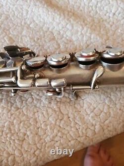 KING H. N. White Co Soprano Saxophone Nr 106xxx in Silver In great playing cond
