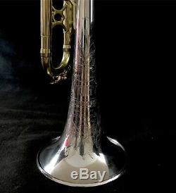 King HN White Vintage Silver Tone Bb Trumpet 1949 Sterling Silver Bell, Case&MP