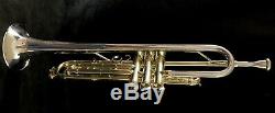 King HN White Vintage Silver Tone Bb Trumpet 1949 Sterling Silver Bell, Case&MP