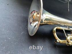 King Silver Flair Trumpet #448841 Overhauled. Gold trim