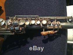 King Soprano Saxophone H. N. White Co, Silver Plated Bb, low pitch