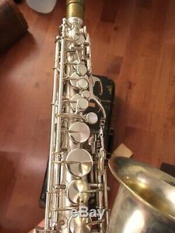 King Zephyr 1940 Satin Silver USA Engraved Alto Saxophone