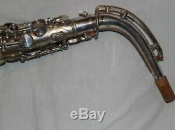 King Zephyr Alto Saxophone #173XXX, 1937, Original Silver, Recent Pads Complete