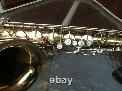 King super 20 tenor sax brass bell silver neck made in Cleveland Oh