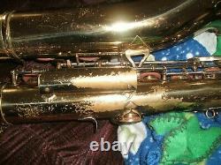 King super 20 tenor sax brass bell silver neck made in Cleveland Oh