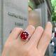 Lab Created Red Garnet 3ct Cushion Engagement Ring 14k Rose Gold Silver Plated