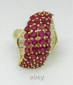 Lab Created Red Ruby 2Ct Round Cut Engagement Ring 14K Yellow Gold Silver Plated