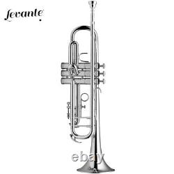 Levante LV-TR4201 Pro Series Bb Silver Plated Trumpet + Soft Case, Mouthpiece