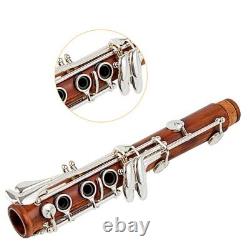 Mahogany Professional Clarinet Bb Mahogany Silver Plated 17 Keys Solid Wood Sib