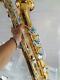 New Pro Baritone Saxophone Eb Sax Gold Body Silver Plated Key Low A With Case