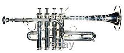 New Brand Plated Piccolo Trumpet Professional With Case And Mp Scx143