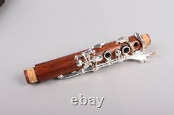 New CLARINET rose wood Bb Key 17 Keys Nice Sound silver Plated #A11