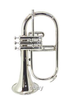 New Flugel Horn Pitch Valve Nickle Bb Silver Free Case & Mouth Piece