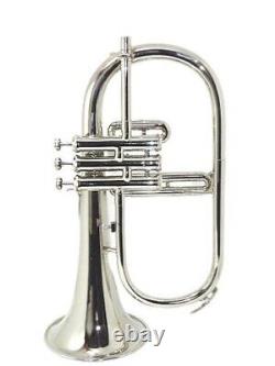 New Great Flugel Horn Bb Valve Nickle Plated Professional Free Hard Case And Mou