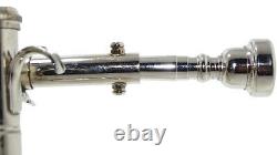 New Piccolo Trumpet 4 Silver Piston Horn Bb/A 2 Lead pip Mouthpiece YUKC178