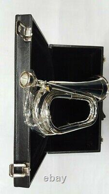 New Professional Army Bb Bugle Silver Plated Tune able/Military Bb Bugle Silver