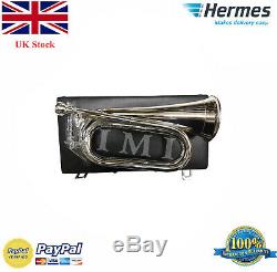 New Professional Army Bb Bugle Silver Plated Tune able/Military Free carry case