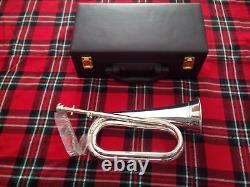 New Professional Bb Bugle Silver Plated With Free Hand Carrying Case/Tuneable