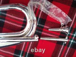 New Professional Bb Bugle Silver Plated With Free Hand Carrying Case/Tuneable