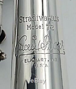 Nice 1994 Silver Plated Bach Stradivarius 72 Professional Trumpet/ Original Case