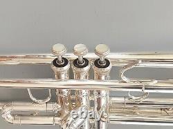 Nice Silver Plated Bach Stradivarius Model 37 Professional Trumpet w Bach Case